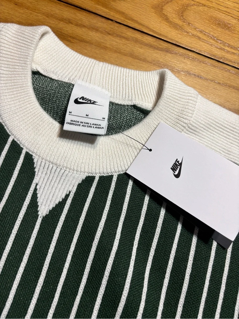 Nike Sweater Sportswear Club Jersey Crew Neck Green Men's sz Medium NEW!!